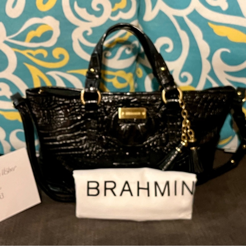 Brahmin Mini Asher Black Melbourne Gorgeou Tassels MINT CONDITION!!